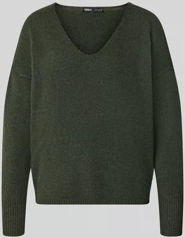 Only relaxed fit pullover met v-hals