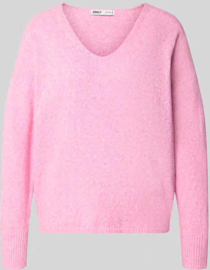 Only relaxed fit pullover met v-hals