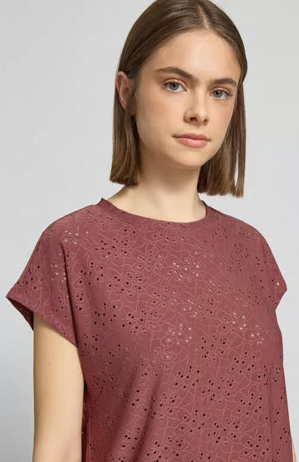 Only Regular fit T-shirt met etskanteffect model 'SMILLA'