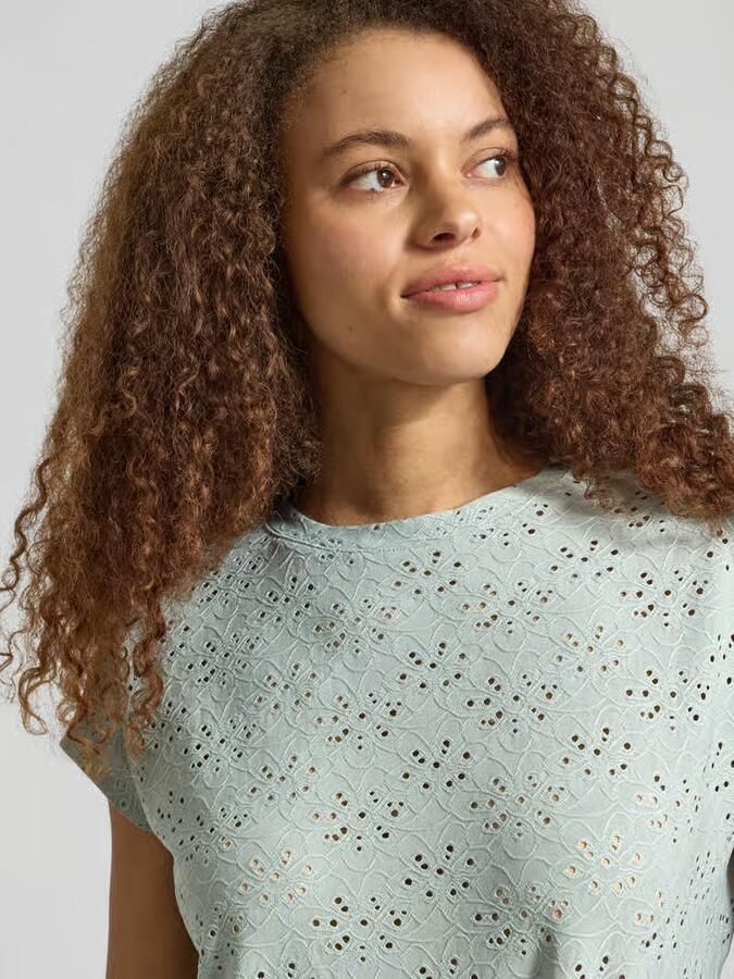 Only relaxed fit T-shirt met etskanteffect model 'SMILLA'