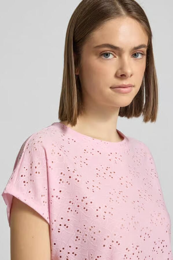 Only relaxed fit T-shirt met etskanteffect model 'SMILLA'