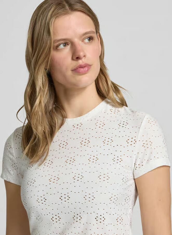 Only relaxed fit T-shirt met etskanteffect model 'SMILLA'