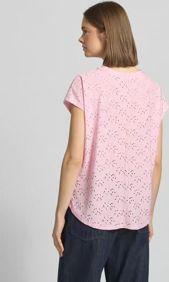 Only relaxed fit T-shirt met etskanteffect model 'SMILLA'