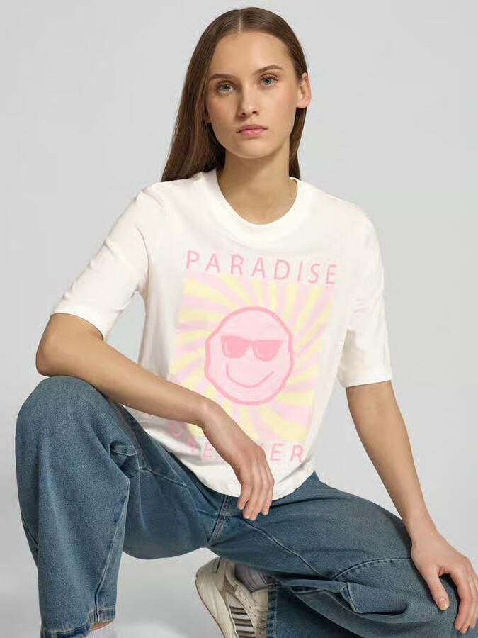 Only Boxy fit T-shirt van puur katoen model 'CARTY LIFE'