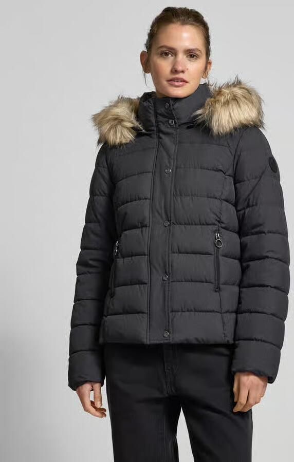 Only Regular fit gewatteerd jack met afneembaar imitatiebont model 'NEWLUNA' - Foto 3