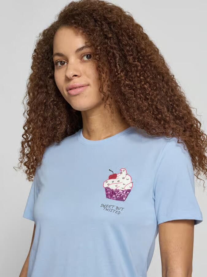 Only shaped fit T-shirt van puur katoen model 'KITA'