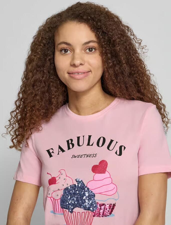 Only shaped fit T-shirt van puur katoen model 'KITA'