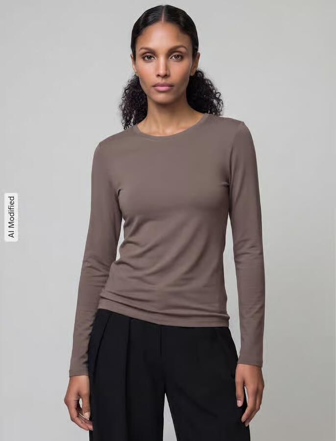 Only Shirt met lange mouwen met afgeronde zoom - Foto 2