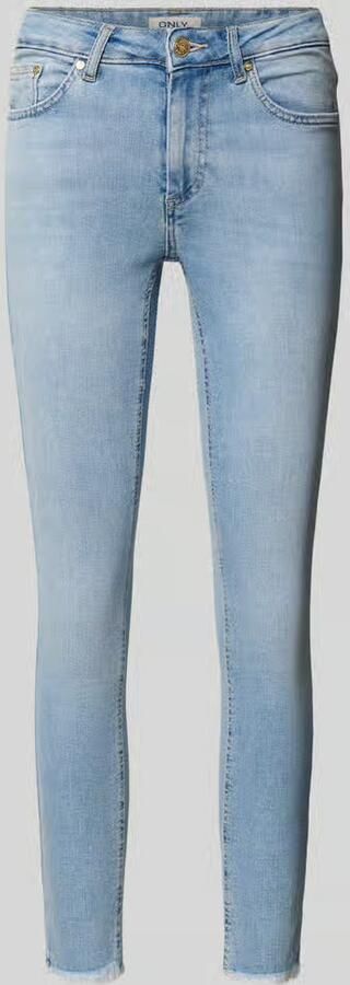 Only Ankle jeans ONLBLUSH MID SK ANK RAW met iets gerafelde voetzoom - Foto 2