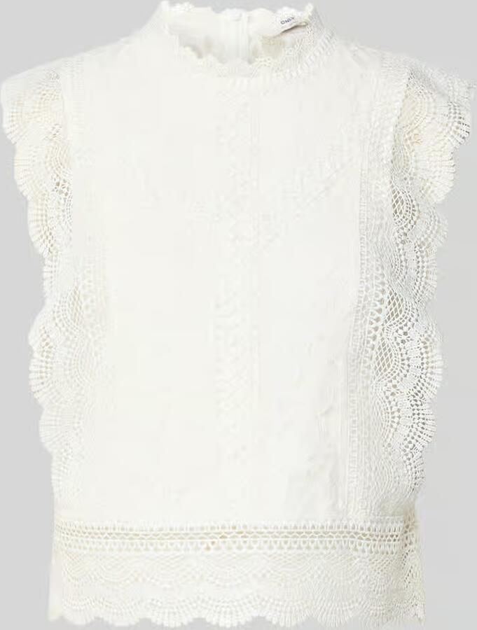 Only Kanten shirt ONLKARO – Kantentop met opstaande kraag voor elegante looks - Foto 8
