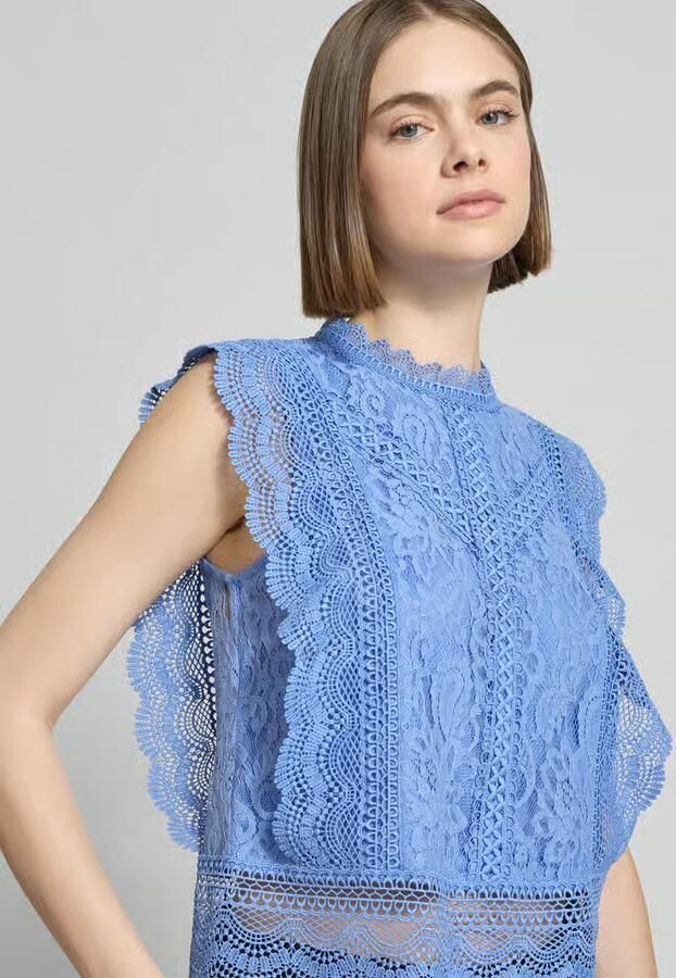 Only slim fit blousetop met katoen viscose en lyocell model 'KARO'