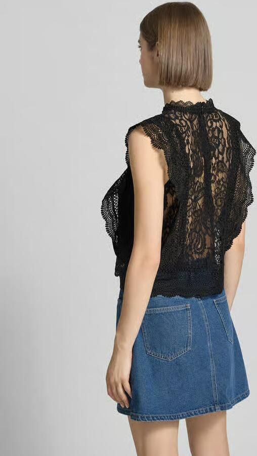 Only Kanten shirt ONLKARO – Kantentop met opstaande kraag voor elegante looks - Foto 10