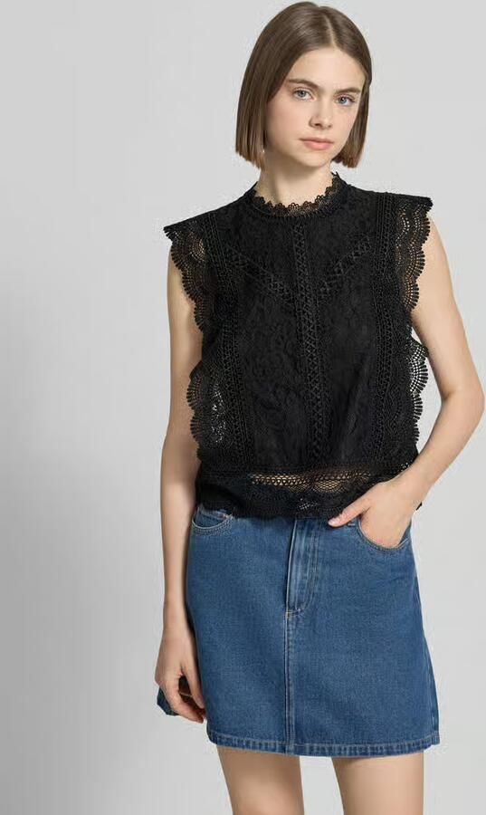 Only Kanten shirt ONLKARO – Kantentop met opstaande kraag voor elegante looks - Foto 11