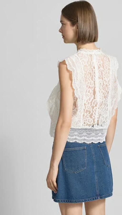 Only Kanten shirt ONLKARO – Kantentop met opstaande kraag voor elegante looks - Foto 13