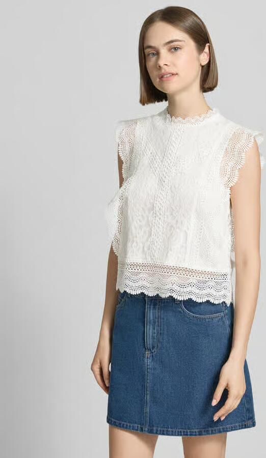Only Kanten shirt ONLKARO – Kantentop met opstaande kraag voor elegante looks - Foto 12