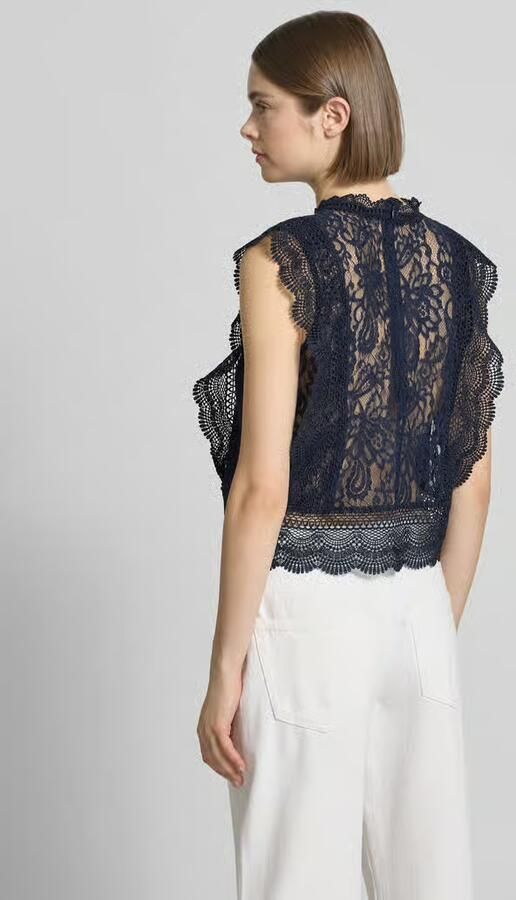Only slim fit blousetop met katoen viscose en lyocell model 'KARO' - Foto 4