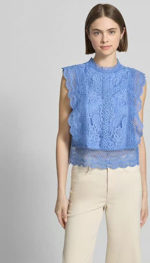 Only slim fit blousetop met katoen viscose en lyocell model 'KARO' - Foto 4