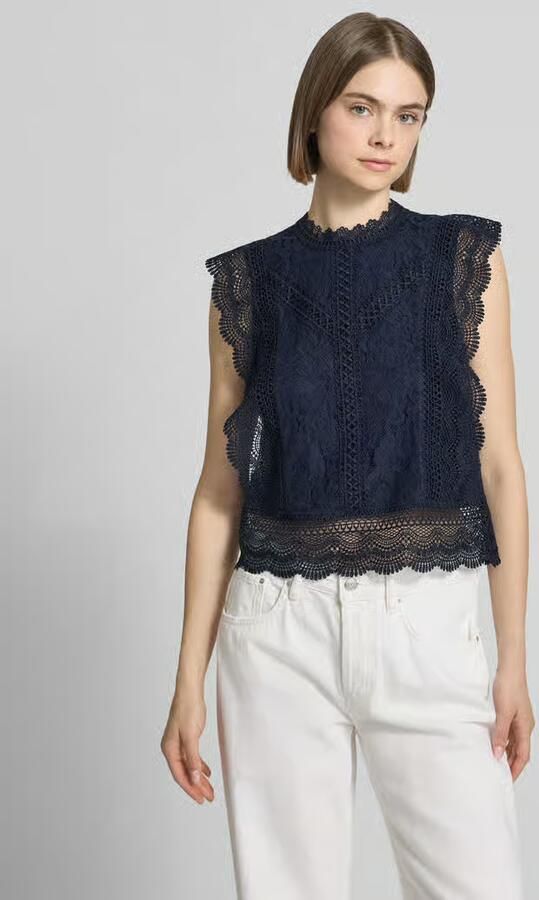 Only slim fit blousetop met katoen viscose en lyocell model 'KARO' - Foto 3