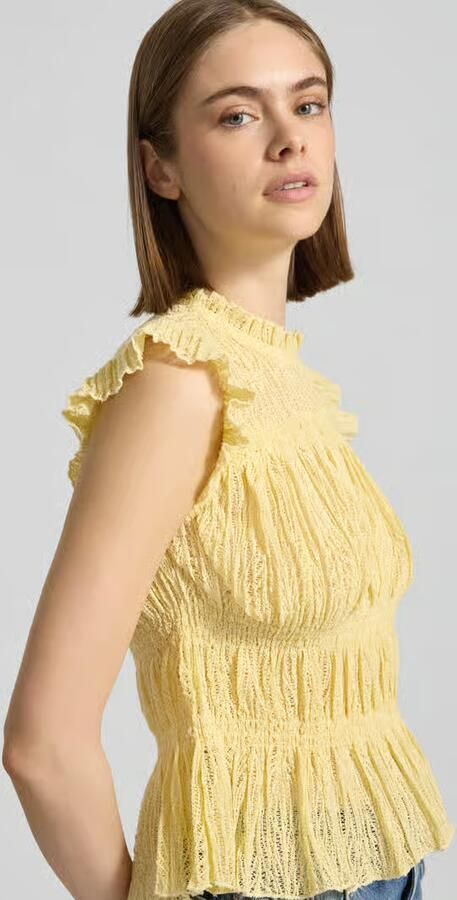 Only slim fit blousetop met rucheskraag model 'SHAILA' - Foto 4