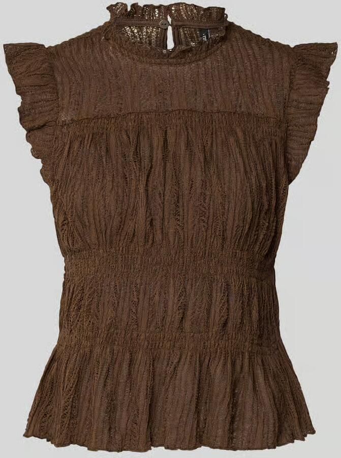 Only slim fit blousetop met rucheskraag model 'SHAILA' - Foto 4