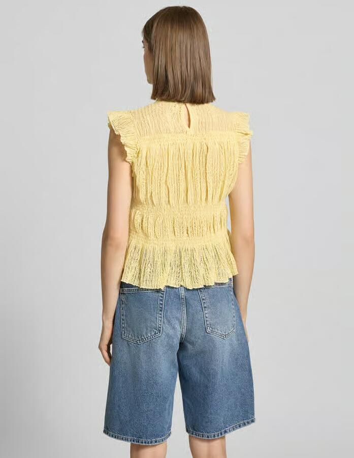 Only slim fit blousetop met rucheskraag model 'SHAILA' - Foto 5