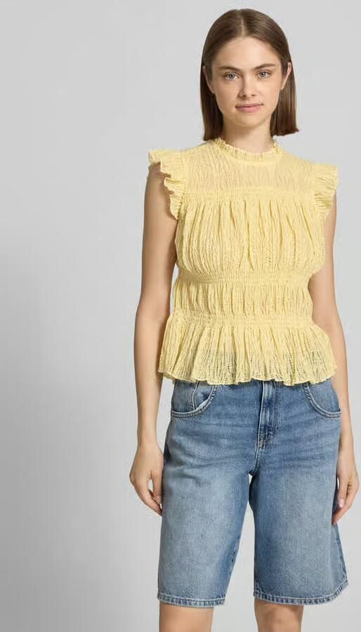 Only slim fit blousetop met rucheskraag model 'SHAILA' - Foto 6