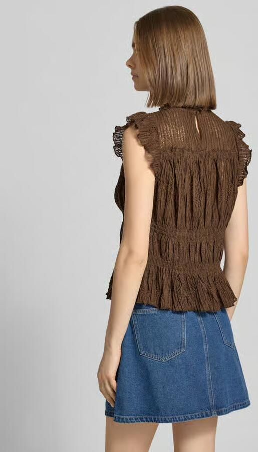 Only slim fit blousetop met rucheskraag model 'SHAILA' - Foto 3