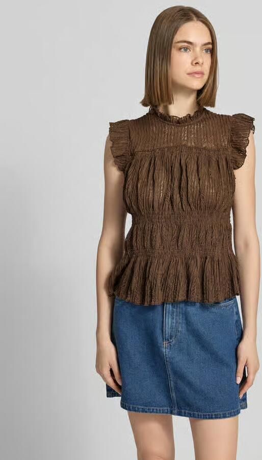 Only slim fit blousetop met rucheskraag model 'SHAILA' - Foto 6