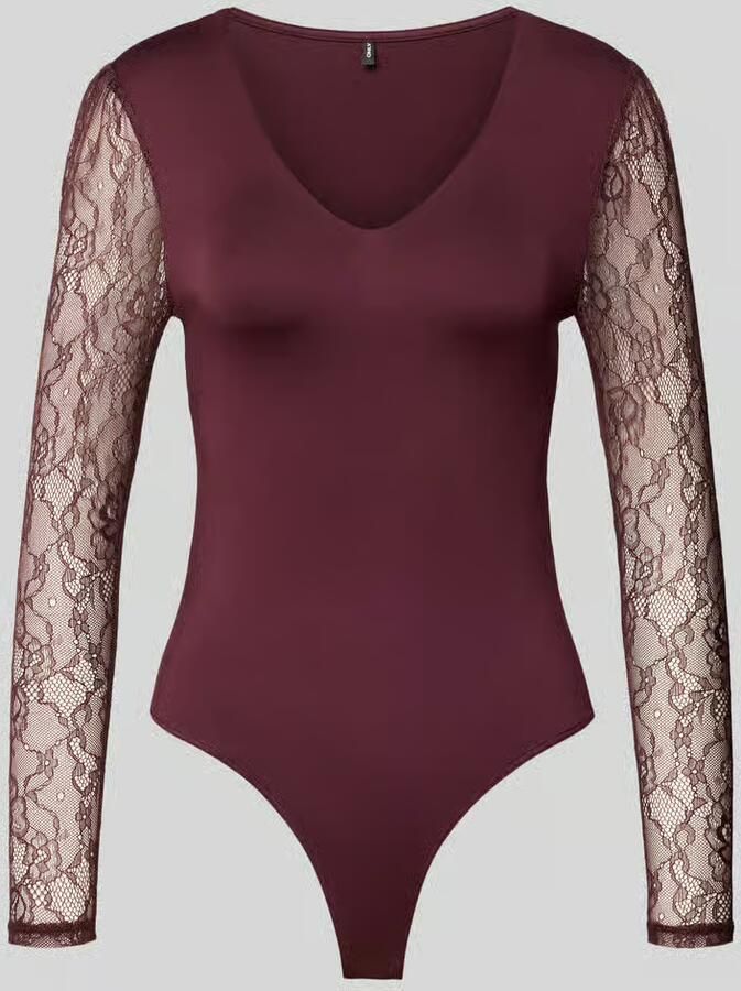Only Slim fit body met kanten mouwen model 'SIA' - Foto 2