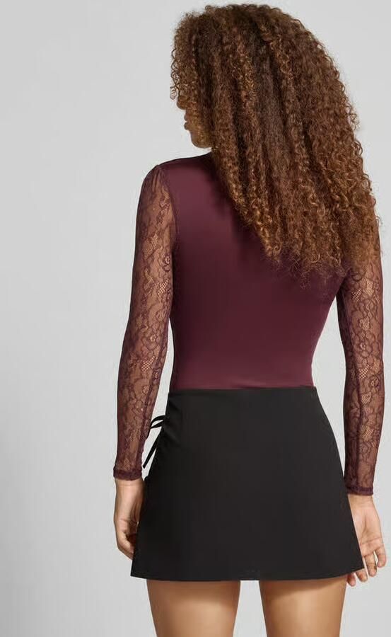 Only Slim fit body met kanten mouwen model 'SIA' - Foto 3