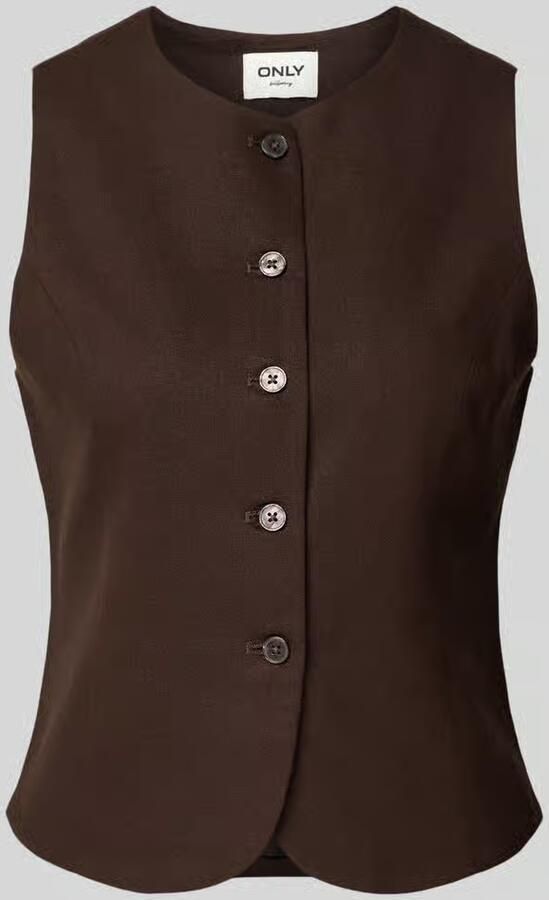 Only slim fit bodywarmer van mix van viscose en linnen model 'GOA' - Foto 2