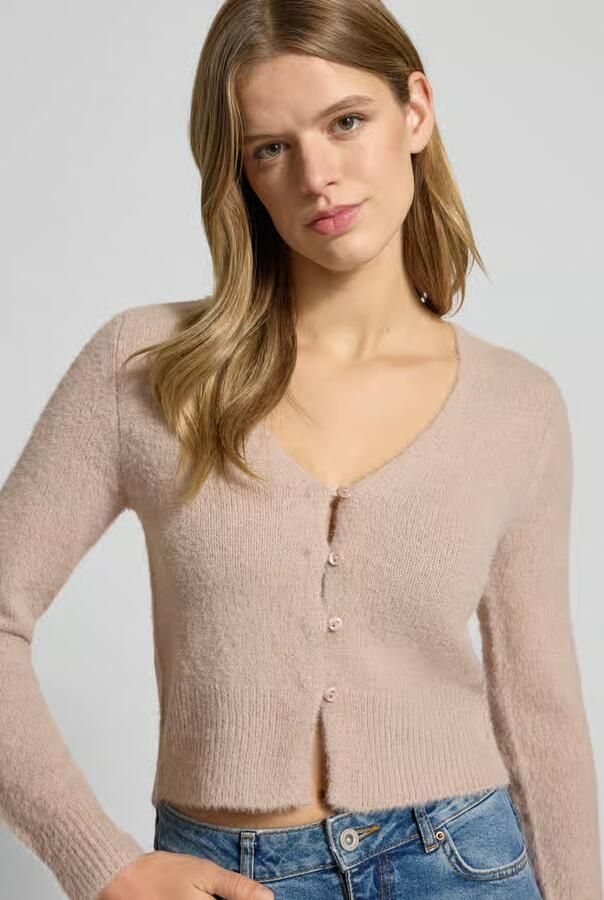 Only Slim Fit gebreid vest met enkelrijige knopenlijst model 'KERRY'