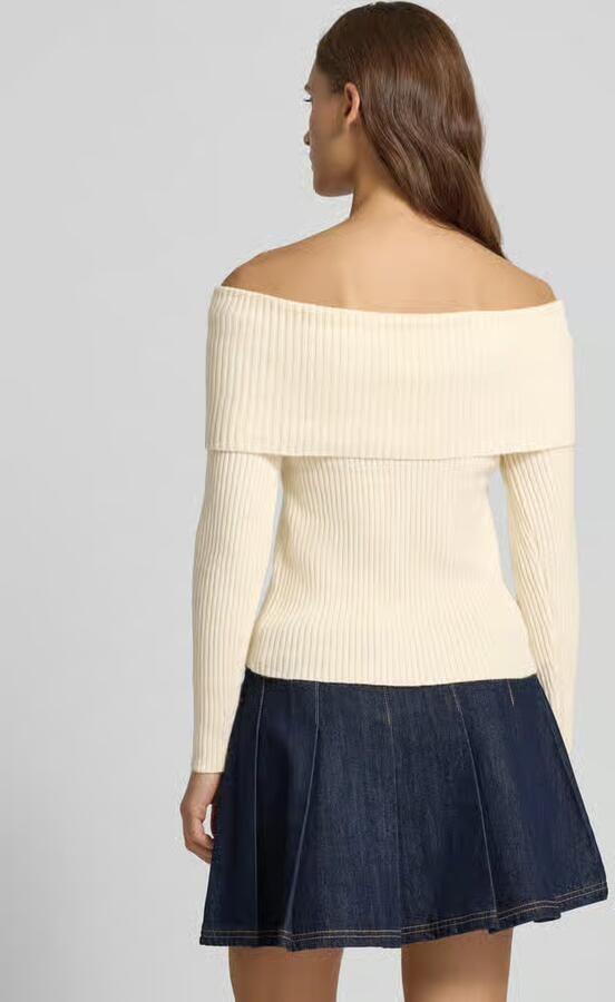 Only Slim fit gebreide pullover met off shoulder-mouwen model 'KATIA' - Foto 14