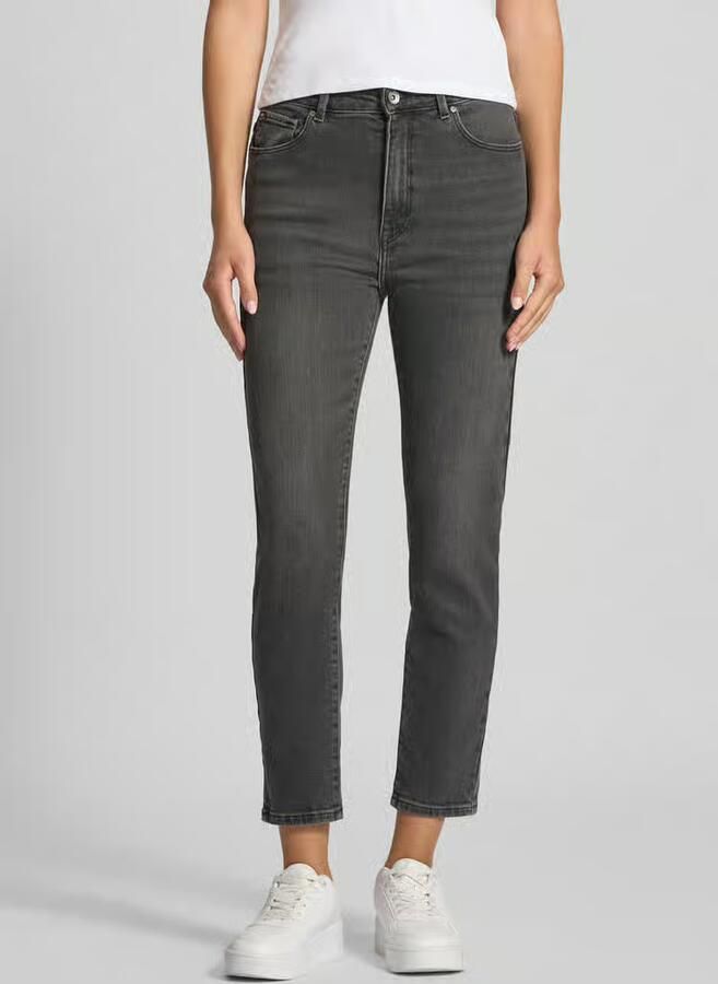 Only Straight fit high waist jeans met labelpatch model 'EMILY' - Foto 8