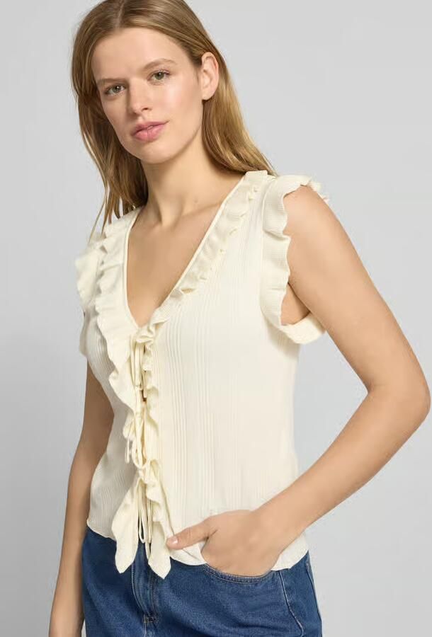 Only slim fit knitweartop van viscosemix model 'NELLY'