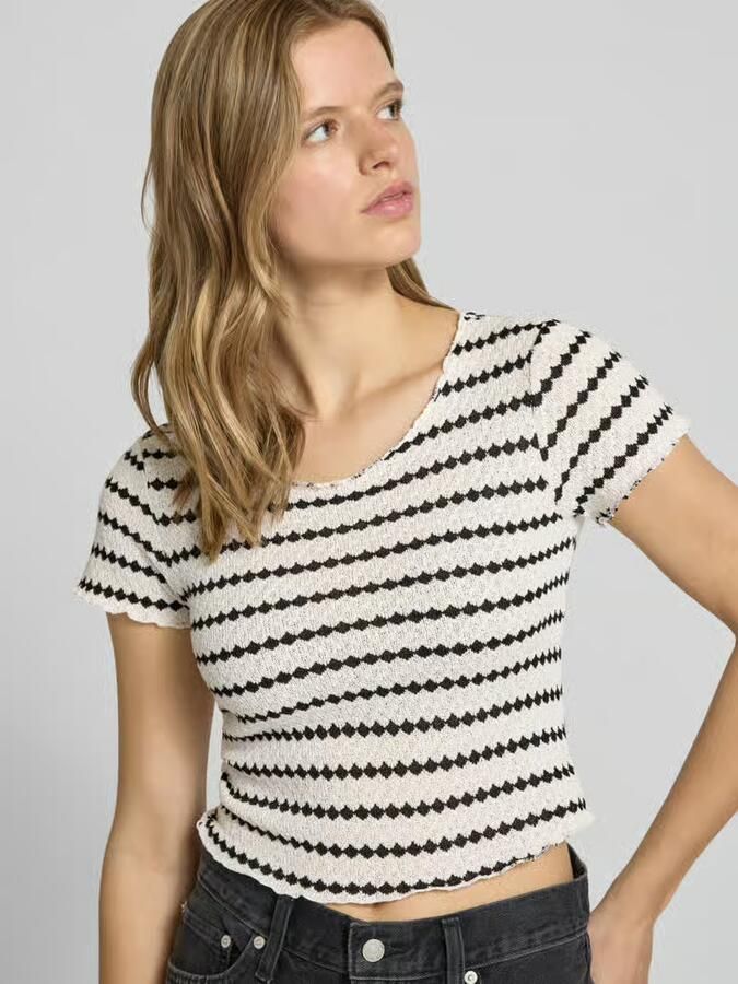 Only Slim fit T-shirt met all-over motief model 'LEVA'