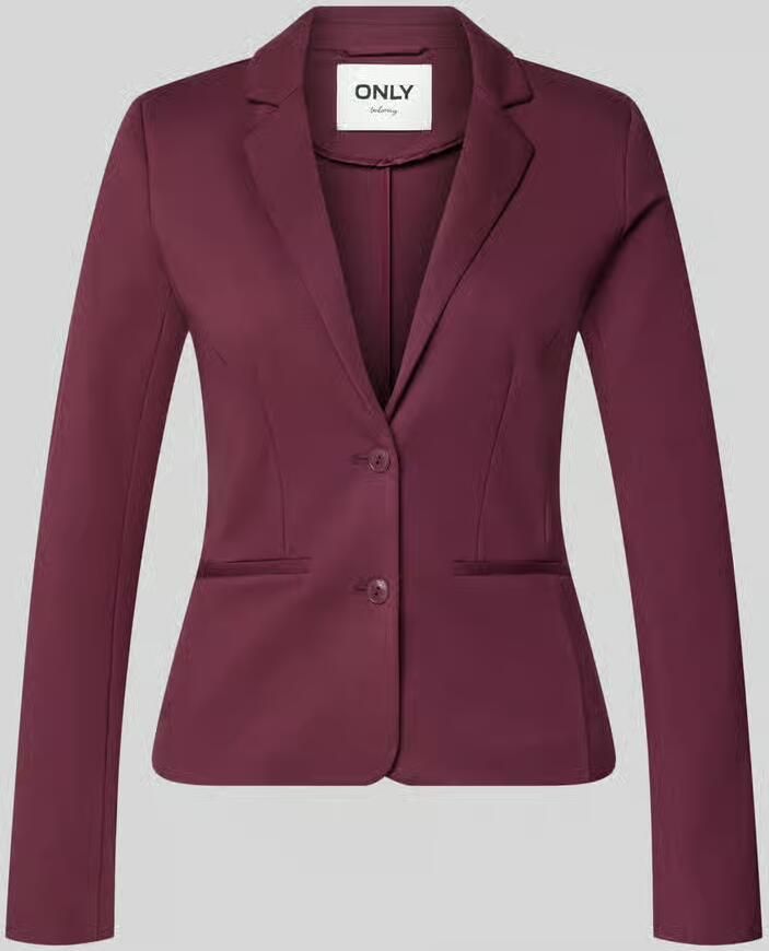 Only Jerseyblazer ONLPOPTRASH – 2-knoops blazer met getailleerd silhouet regular fit milano rib materiaalmix reverskraag effen