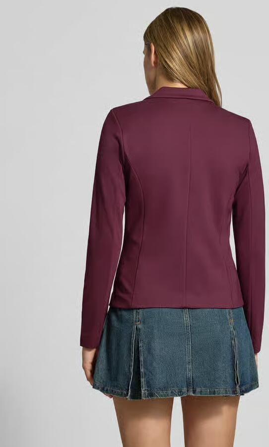 Only Jerseyblazer ONLPOPTRASH – 2-knoops blazer met getailleerd silhouet regular fit milano rib materiaalmix reverskraag effen - Foto 3