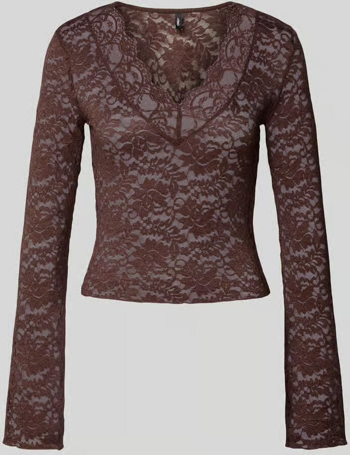 Only Slim fit shirt met lange mouwen in kantlook model 'NIKKA' - Foto 2