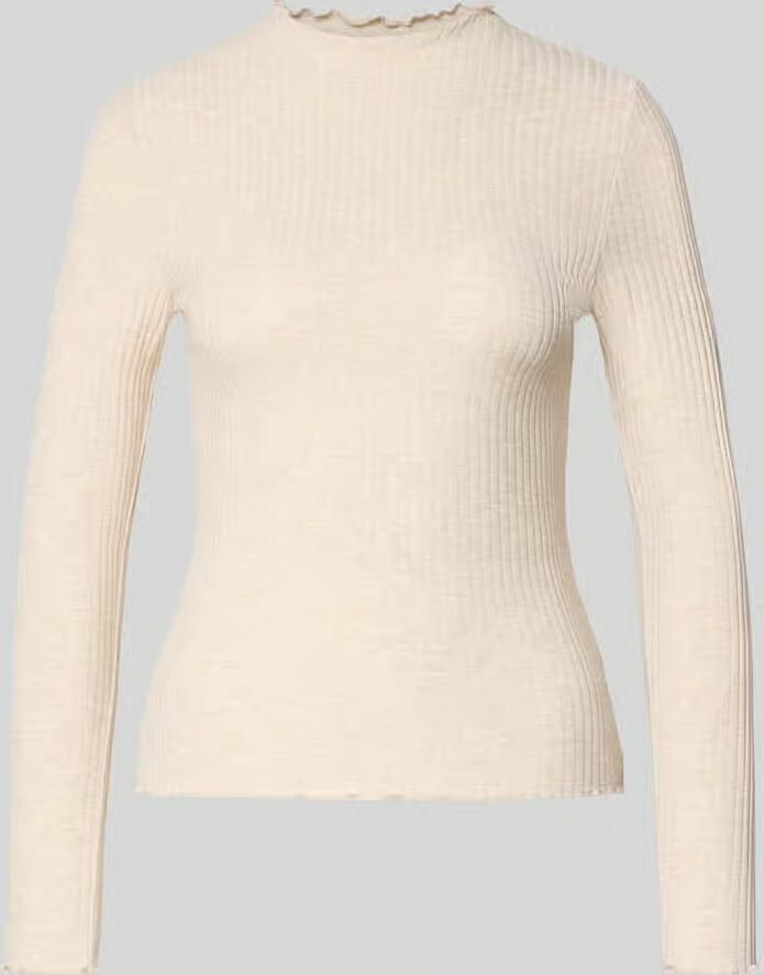 Only Beige Effen Gebreide Trui Lange Mouwen Ronde Hals Beige Dames - Foto 6