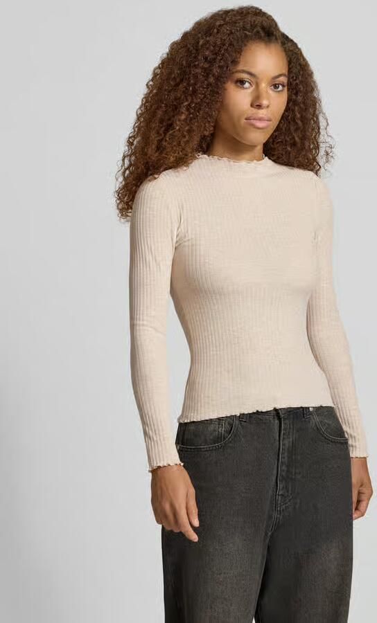 Only Beige Effen Gebreide Trui Lange Mouwen Ronde Hals Beige Dames - Foto 12