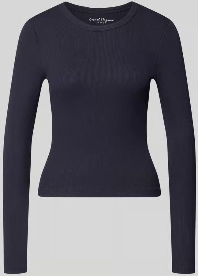 Only slim fit shirt met lange mouwen van katoenmix model 'VAL'