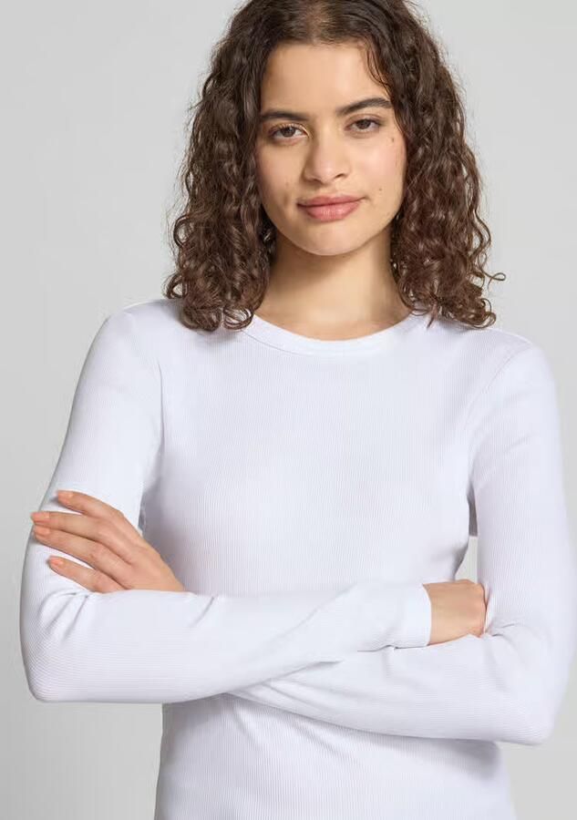 Only slim fit shirt met lange mouwen van katoenmix model 'VAL'