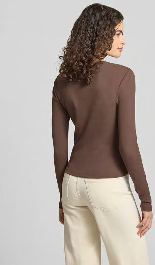 Only slim fit shirt met lange mouwen van katoenmix model 'VAL' - Foto 6