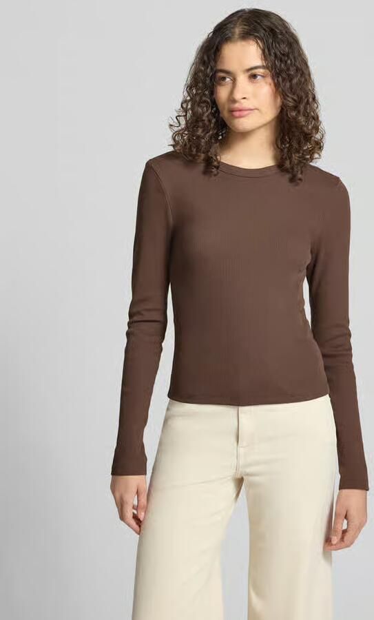 Only slim fit shirt met lange mouwen van katoenmix model 'VAL' - Foto 5