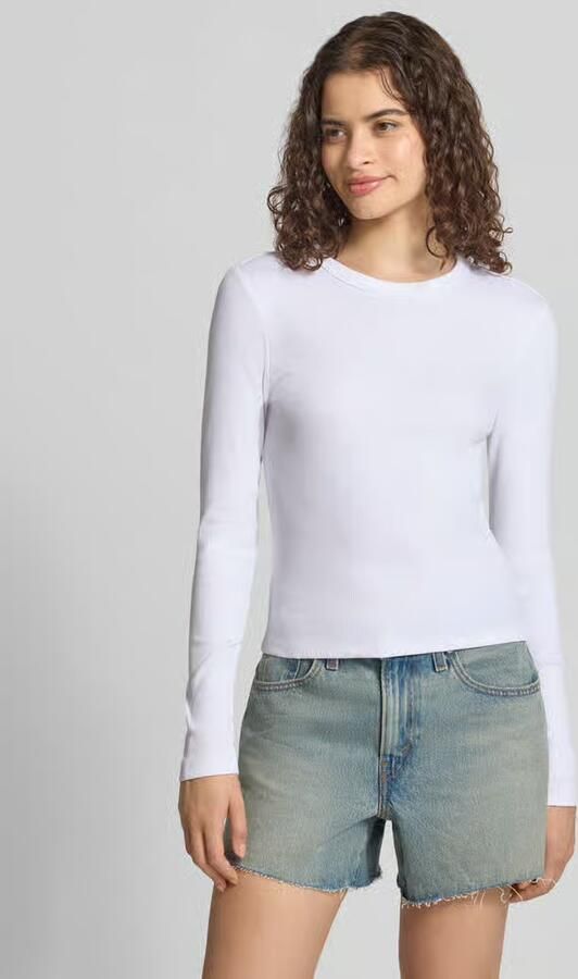 Only slim fit shirt met lange mouwen van katoenmix model 'VAL' - Foto 3