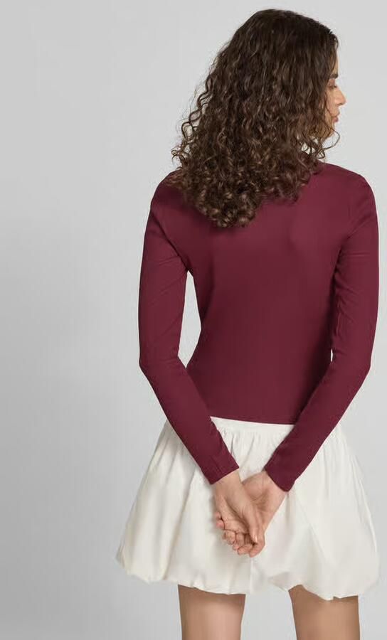 Only slim fit shirt met lange mouwen van katoenmix model 'VAL' - Foto 4
