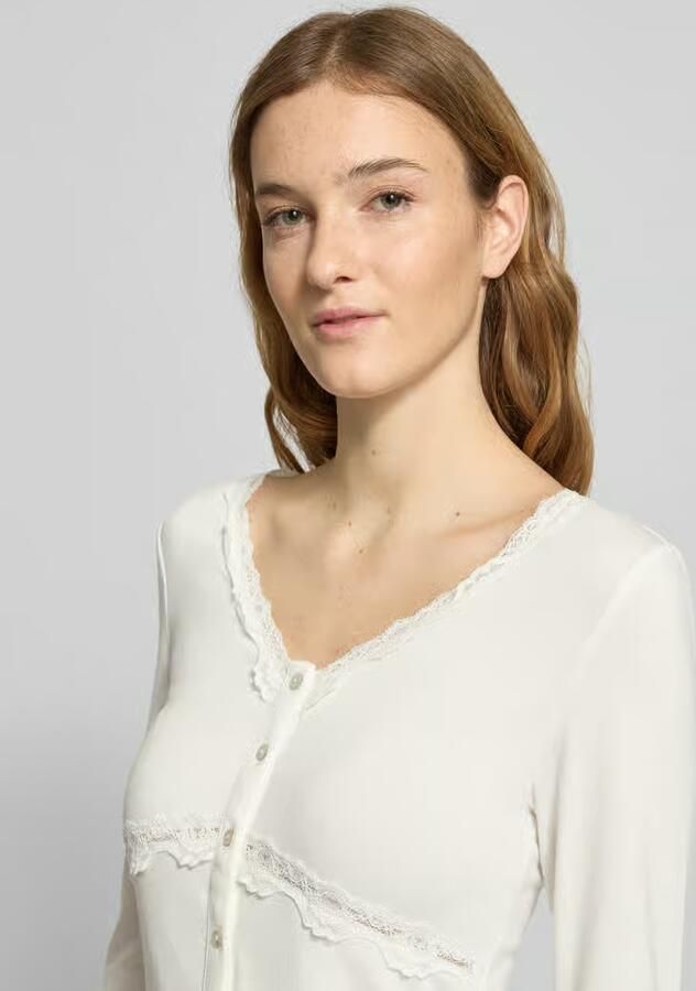 Only Slim fit shirt met lange mouwen van viscosemix model 'SINI'