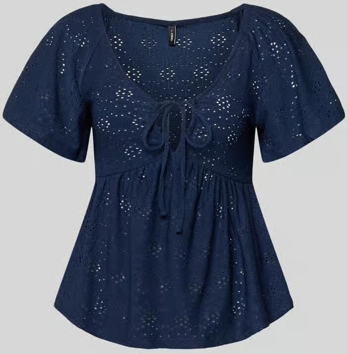 Only Slim fit T-shirt met diepe V-hals model 'SMILLA' - Foto 2