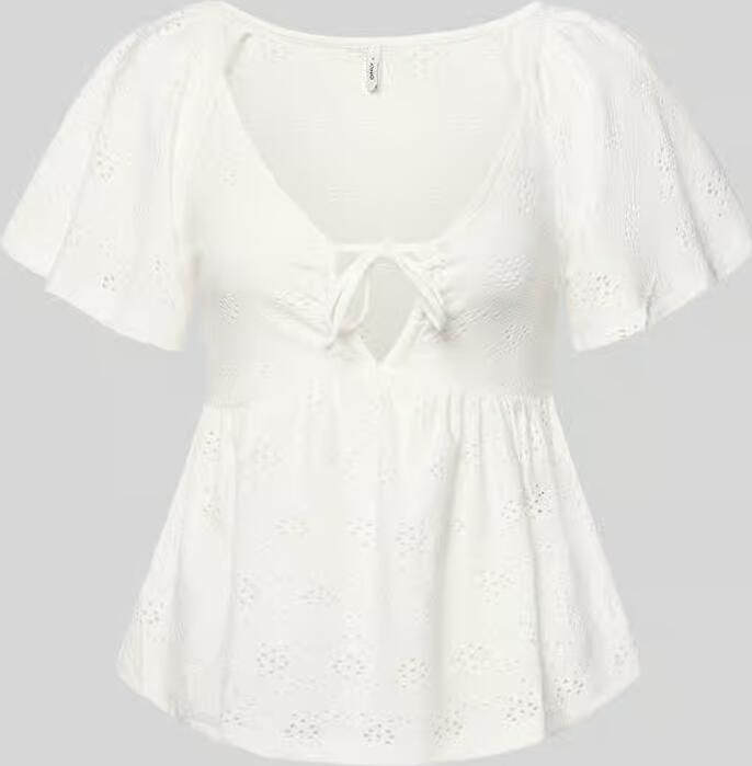 Only Slim fit T-shirt met diepe V-hals model 'SMILLA' - Foto 2